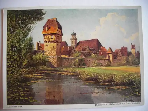 Alte AK Dinkelsbühl Mühlgraben nach Ludwig Mößler [E1110]