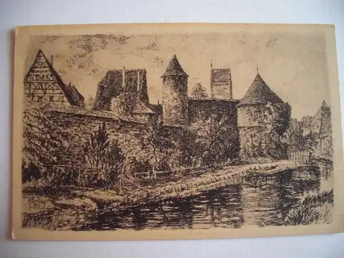 Alte AK Dinkelsbühl am Stadtgraben [E1117]