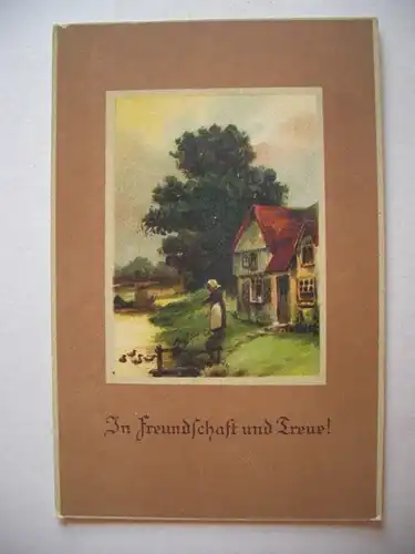 Alte AK Grußkarte In Freundschaft und Treue [E1248]
