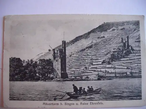 Alte AK Mäuseturm Bingen Ruine Ehrenfels [E1275]