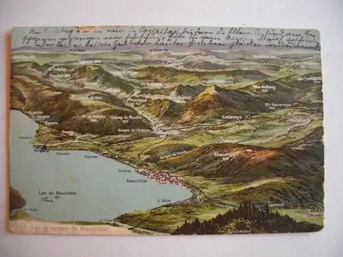 Alte AK Lac et canton de Neuchatel 1908 [E1279]