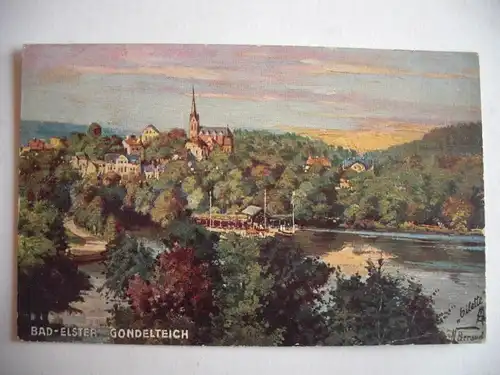 Alte AK Bad Elster Gondelteich [E33]
