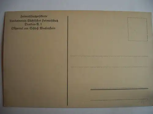 Alte AK Schloß Weesenstein Heimatschutzpostkarte [E71]