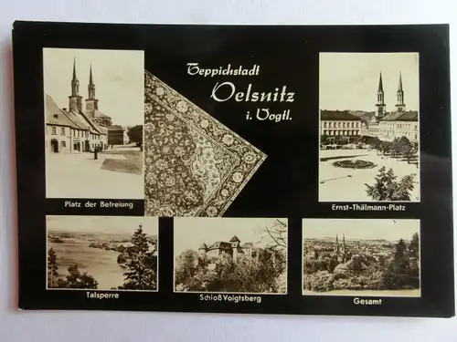 Alte AK Teppichstadt Oelsnitz Mehrbildkarte [C1047]
