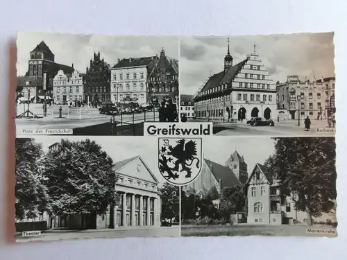 Alte AK Greifswald Mehrbildkarte [C1147]