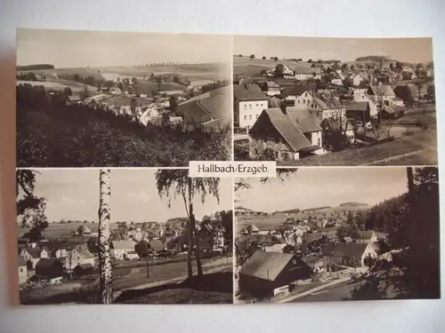 Alte AK Hallbach Erzgebirge Mehrbildkarte [aG379]