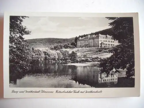 Alte AK Ilmenau Ritzebühler Teich Goetheschule [aG391]