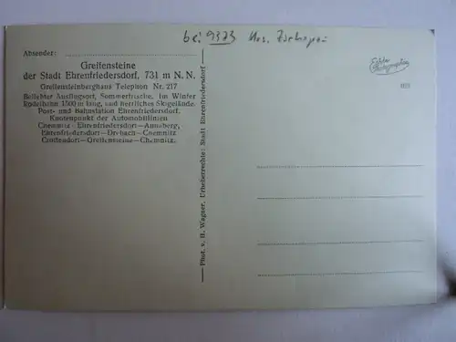 Alte AK Ehrenfriedersdorf Greifensteine Erzgebirge [aG472]