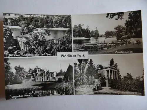 Alte AK Wörlitzer Park bei Dessau Mehrbildkarte [aG501]