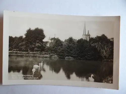 Alte AK Burg bei Magdeburg Flickschuhteich [aG504]