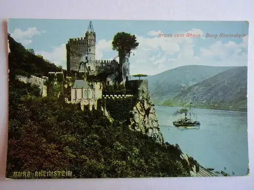Alte AK Bingen Burg Rheinstein um 1925 [aG585]