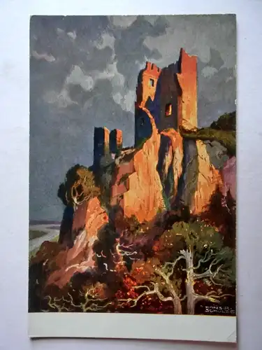 Alte AK Senftenberger Krone Briketts Werbung Ruine Drachenfels [aG669]