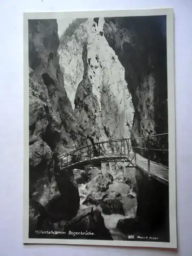 Alte AK Garmisch Partenkirchen Höllentalklamm Bogenbrücke [aG775]