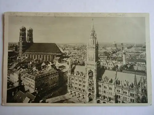 Alte AK München Rathaus Frauenkirche 1925 [aG779]