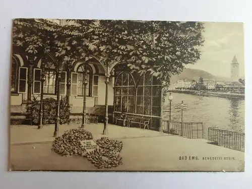 Alte AK Bad Ems Benedetti Stein um 1920 [aH420]