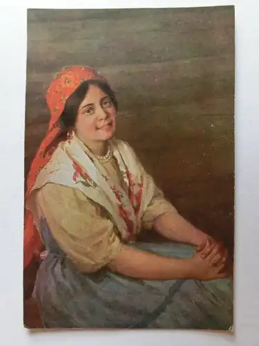 Alte AK Gemäldekarte F. Sitschkoff In Erwartung Frau [aH876]