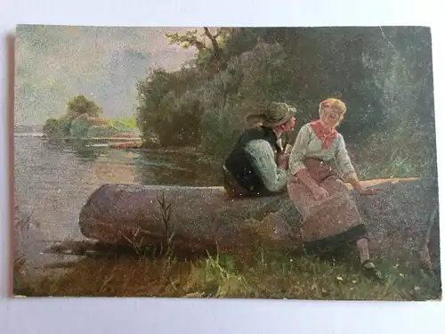 Alte AK Münchner Kunst Karl Raupp Eine Frage [aH877]