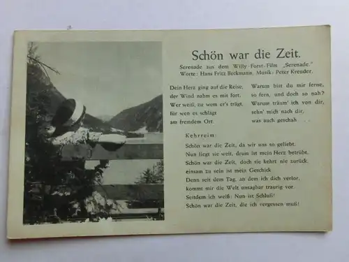 Alte AK Lied „Schön war die Zeit“ Peter Kreuder [aH943]