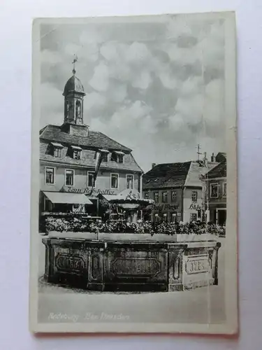 Alte AK Radeburg Zum Ratskeller Brunnen (starker Knick) [aH982]