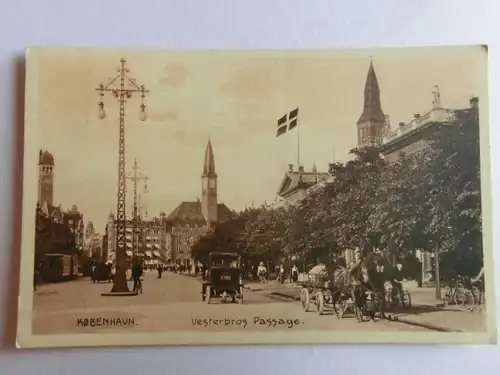 Alte AK Kopenhagen Kobenhavn Versterbrog Passage Pferdefuhrwerk [aH988]