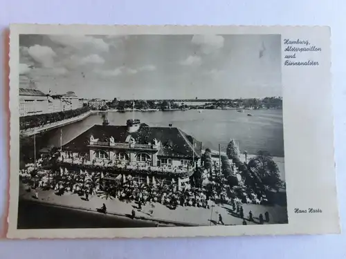 Alte AK Hamburg Alsterpavillon Binnenalster [aH784]