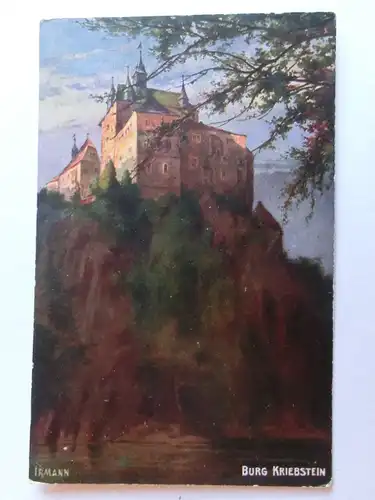 Alte AK Burg Kriebstein Gemäldekarte [aH787]