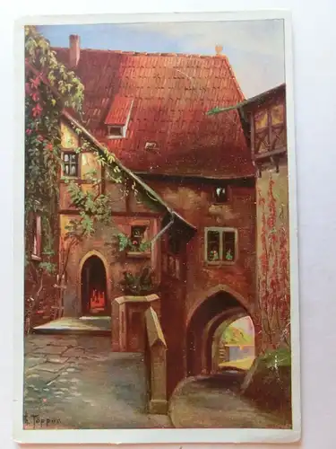 Alte AK Gemäldekarte Eisenach Wartburg mit Torgang [aH802]