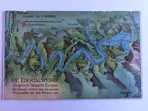 Alte AK Edertalsperre Edersee (m. Knick) [aH805]