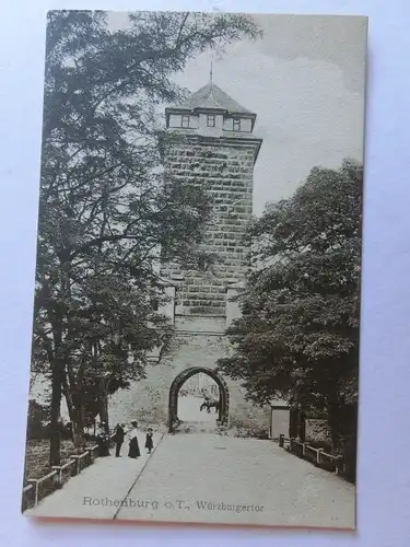 Alte AK Rothenburg Tauber Würzburger Tor um 1920 [aH816]