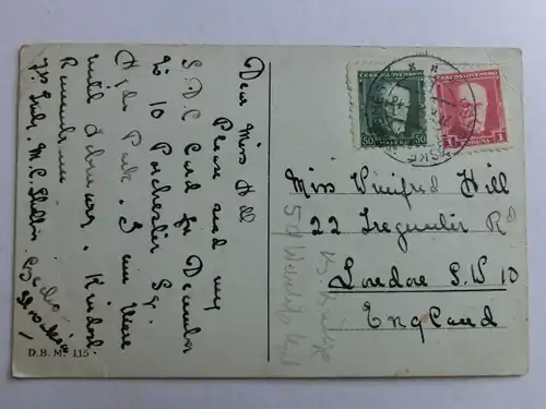 Alte AK Gemäldekarte Weg Frauen Allee Dorfleben [aH240]