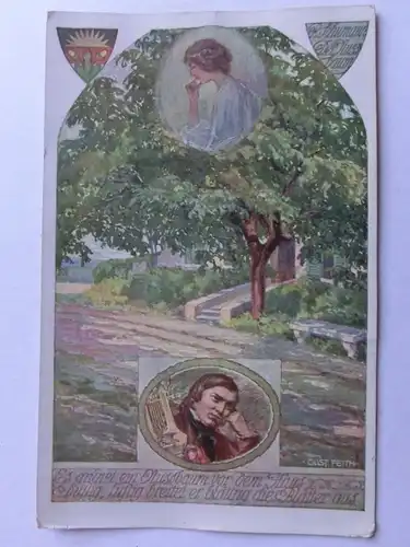 Alte AK Künstlerkarte Gustav Feith Jugendstil Deutscher Schulverein [aH241]