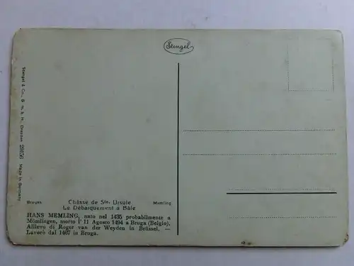 Alte AK Gemäldekarte Hans Memling Stengel Karte [aH243]