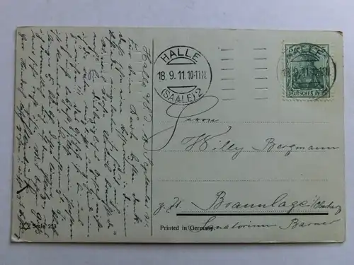 Alte AK Gemäldekarte See Tanne Boot Kahn 1911 [aH244]