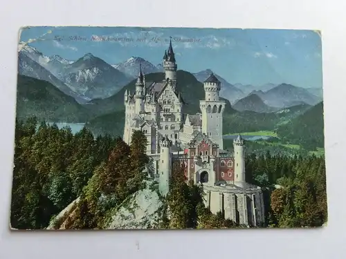 Alte AK Füssen Neuschwanstein um 1925 (Ecke geknickt) [aH254]