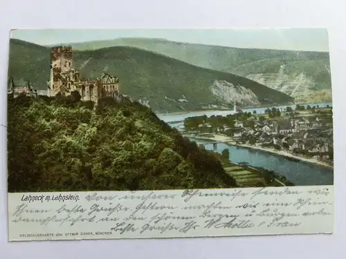 Alte AK Lahneck mit Lahnstein um 1920 [aH259]