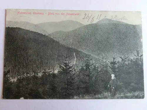 Alte AK Hahnenklee Oberharz Blick v. d. Hexenbank 1911 (Kopf beschädigt) [aH368]