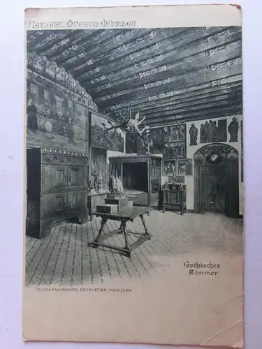 Alte AK Nationalmuseum München Gotisches Zimmer um 1900 [aH390]
