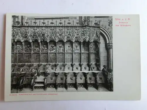 Alte AK Ulm Ulmer Münster Chorgestühl um 1910 [aH408]