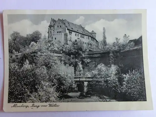 Alte AK Nürnberg Burg von Westen 1954 [aH467]