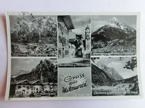 Alte AK Gruß aus Mittenwald Mehrbildkarte [aH482]