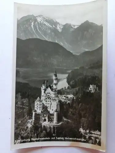 Alte AK Neuschwanstein Hohenschwangau Füssen [aH483]