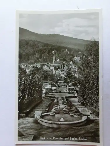 Alte AK Blick v. Paradies a. Baden Baden [aH487]