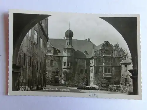 Alte AK Glauchau Sachsen Schloß 1941 [aH497]