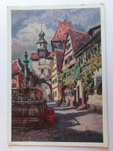 Alte AK Rothenburg Paul Sollmann Röderbogen [aH623]