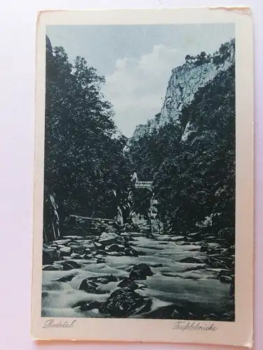 Alte AK Thale Bodetal Teufelsbrücke Harz [aH640]
