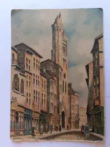 Alte AK Gemäldekarte Toulouse La Rue et l’Eglise du Taur [aH688]