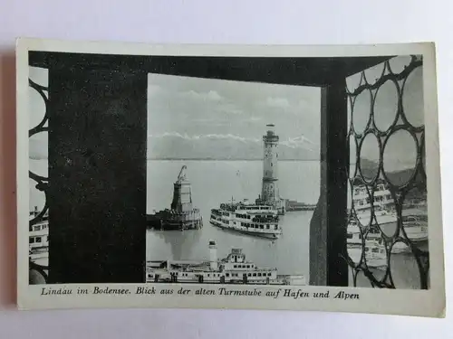 Alte AK Lindau Bodensee Hafen Schiffe Schifffahrt [aH494]