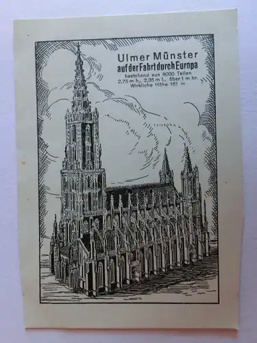 Alte AK Ulm Ulmer Münster Federzeichnung  (beschnitten) [aH848]