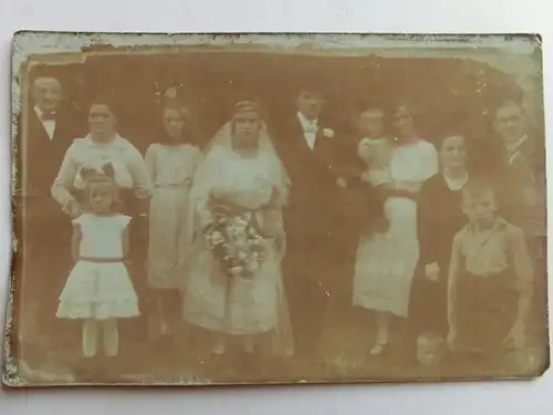 Alte AK Fotokarte Brautpaar  um 1930 [aH230]