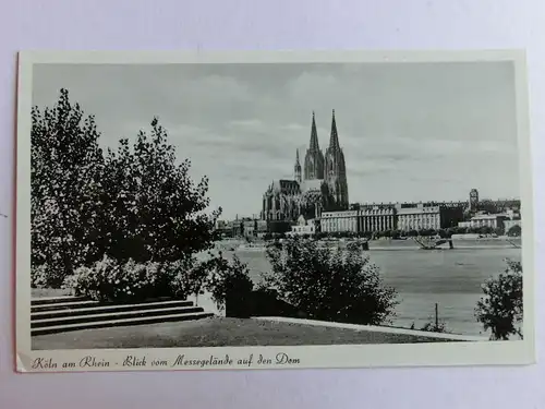 Alte AK Köln Blick vom Messegelände auf Dom [aJ838]